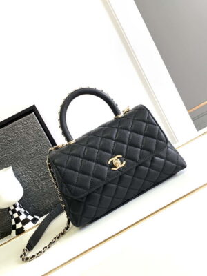chanel 23p medium flap bag with brown top handle bag a92990 black 001 luxibags.ru .jpg