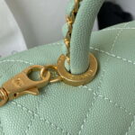 chanel 23p medium flap bag with brown top handle bag a92990 green 004 luxibags.ru .jpg