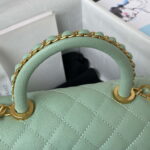 chanel 23p medium flap bag with brown top handle bag a92990 green 005 luxibags.ru .jpg