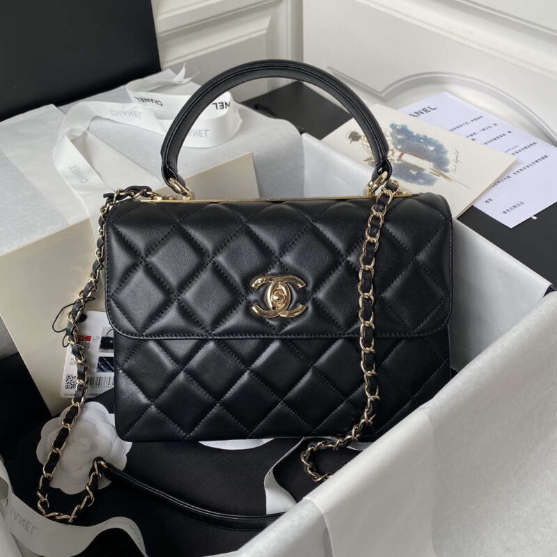 chanel 24c trendy cc flap bag with top handle lambskin bag a92236 black gold 001 luxibags.ru .jpg