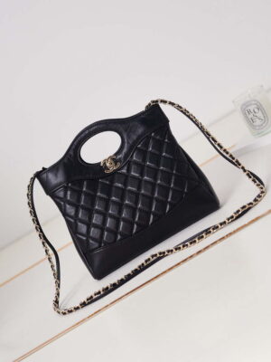 chanel 31 mini shopping chain lambskin leather as4133 bag black 001 luxibags.ru .jpg