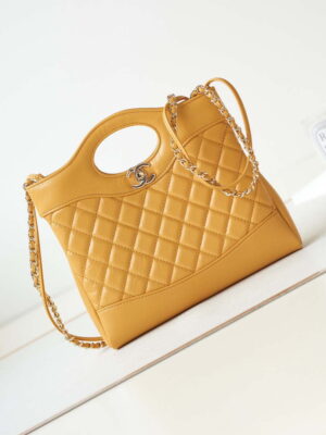 chanel 31 mini shopping chain lambskin leather as4133 bag yellow 001 luxibags.ru .jpg