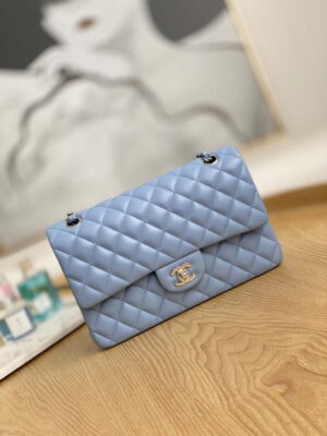 chanel a01112 flap classic bag lambskin light blue silver 001 luxibags.ru .jpg