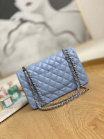 chanel a01112 flap classic bag lambskin light blue silver 002 luxibags.ru .jpg