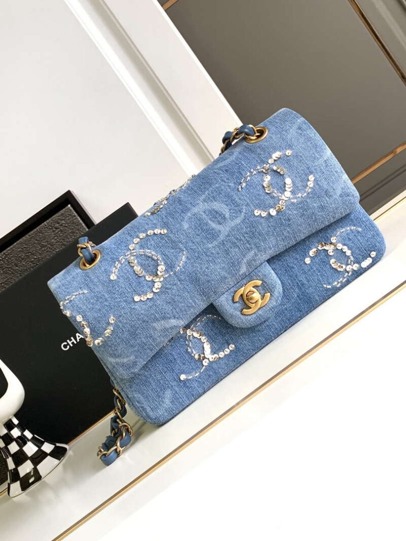 chanel a01112 flap classic handbag blue denim beaded sequin bag 01 luxibags.ru .jpg