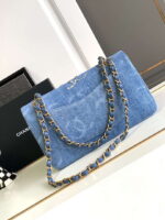 chanel a01112 flap classic handbag blue denim beaded sequin bag 03 luxibags.ru .jpg