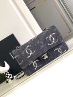 chanel a01112 flap classic handbag gray denim beaded sequin bag 01 luxibags.ru .jpg