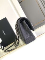 chanel a01112 flap classic handbag gray denim beaded sequin bag 02 luxibags.ru .jpg