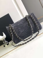 chanel a01112 flap classic handbag gray denim beaded sequin bag 03 luxibags.ru .jpg