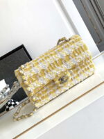 chanel a01112 flap classic handbag tweed beads gold tone metal yellow 001 luxibags.ru .jpg