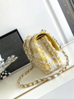 chanel a01112 flap classic handbag tweed beads gold tone metal yellow 002 luxibags.ru .jpg
