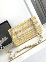chanel a01112 flap classic handbag tweed beads gold tone metal yellow 003 luxibags.ru .jpg