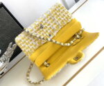 chanel a01112 flap classic handbag tweed beads gold tone metal yellow 006 luxibags.ru .jpg
