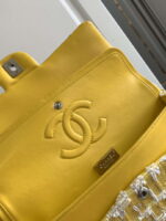 chanel a01112 flap classic handbag tweed beads gold tone metal yellow 007 luxibags.ru .jpg