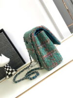 chanel a01112 flap classic handbag tweed silver tone metal green 002 luxibags.ru .jpg