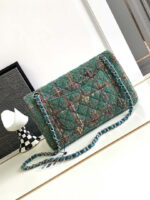 chanel a01112 flap classic handbag tweed silver tone metal green 003 luxibags.ru .jpg