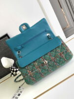 chanel a01112 flap classic handbag tweed silver tone metal green 006 luxibags.ru .jpg