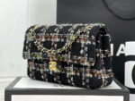 chanel a01112 flap classic handbag woolen gold tone metal black 002 luxibags.ru .jpg