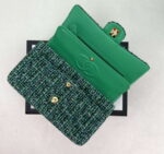 chanel a01112 flap classic handbag woolen gold tone metal green 006 luxibags.ru .jpg