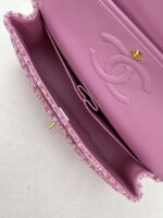 chanel a01112 flap classic handbag woolen gold tone metal pink 007 luxibags.ru .jpg