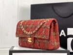chanel a01112 flap classic handbag woolen gold tone metal red 002 luxibags.ru .jpg