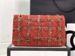 chanel a01112 flap classic handbag woolen gold tone metal red 003 luxibags.ru .jpg