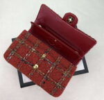 chanel a01112 flap classic handbag woolen gold tone metal red 006 luxibags.ru .jpg