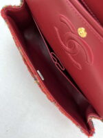 chanel a01112 flap classic handbag woolen gold tone metal red 007 luxibags.ru .jpg
