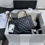 chanel a01112 flap handbag classic bag grained shiny calfskin black silver 002 luxibags.ru .jpg