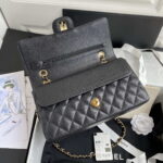 chanel a01112 flap handbag classic bag grained shiny calfskin black silver 006 luxibags.ru .jpg