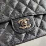 chanel a01112 flap handbag classic bag grained shiny calfskin black silver 012 luxibags.ru .jpg