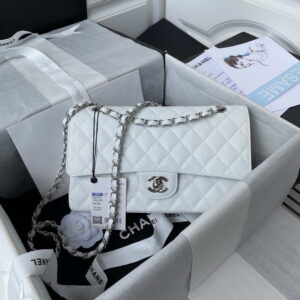 chanel a01112 flap handbag classic bag grained shiny calfskin black silver 046 luxibags.ru .jpg
