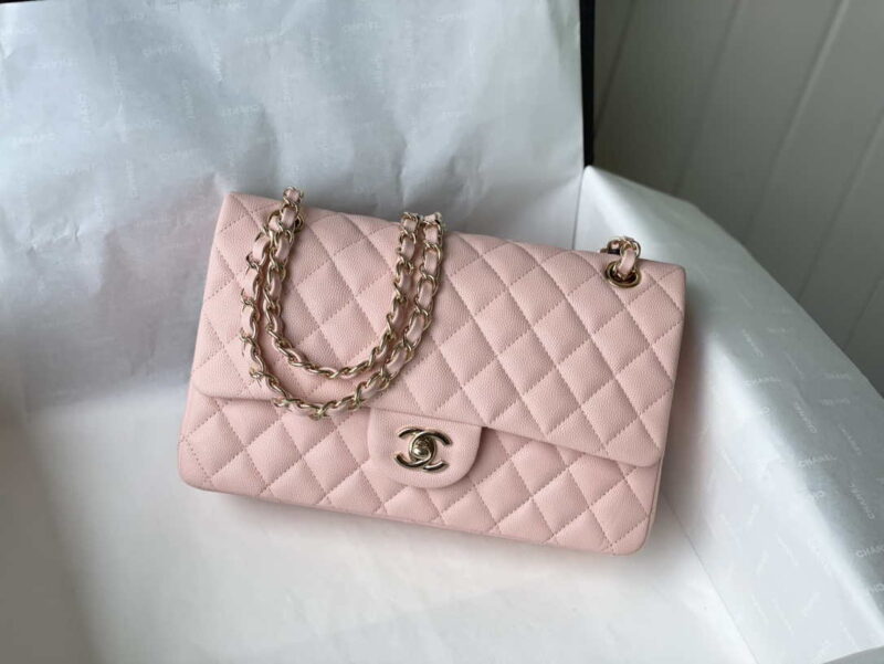chanel a01112 flap handbag classic bag grained shiny calfskin gold pink 001 luxibags.ru .jpg