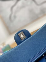 chanel a01112 flap handbag classic grained shiny calfskin navy blue silver 006 luxibags.ru .jpg