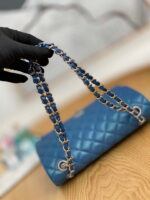 chanel a01112 flap handbag classic grained shiny calfskin navy blue silver 009 luxibags.ru .jpg