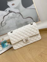chanel a01112 flap handbag classic grained shiny calfskin white silver 001 luxibags.ru .jpg