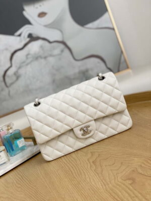 chanel a01112 flap handbag classic grained shiny calfskin white silver 001 luxibags.ru .jpg