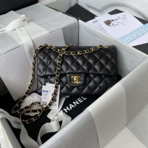 chanel a01113 flap handbag classic bag black lambskin gold 001 luxibags.ru .jpg