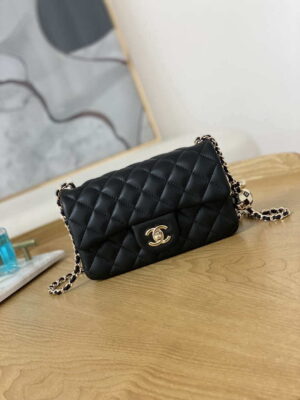 chanel a01113 flap handbag classic bag black lambskin gold with ball 001 luxibags.ru .jpg