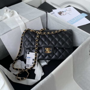 chanel a01113 flap handbag classic bag grained shiny calfskin black gold 001 luxibags.ru .jpg