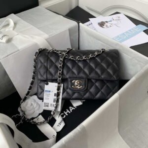 chanel a01113 flap handbag classic bag grained shiny calfskin black silver 001 luxibags.ru .jpg