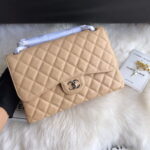 chanel a01113 flap handbag classic bag grained shiny calfskin gold tan 003 luxibags.ru .jpg