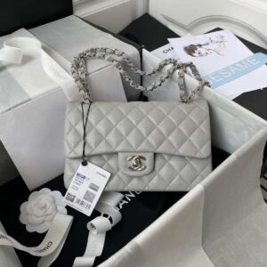 chanel a01113 flap handbag classic bag grained shiny calfskin lake light gray gold 001 luxibags.ru .jpg