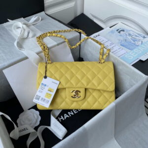 chanel a01113 flap handbag classic bag grained shiny calfskin yellow gold 001 luxibags.ru .jpg