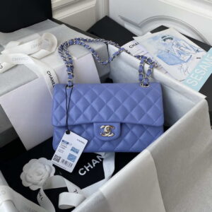 chanel a01113 flap handbag classic bag lambskin blue silver 001 luxibags.ru .jpg