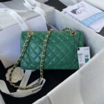 chanel a01113 flap handbag classic bag lambskin green gold 002 luxibags.ru .jpg