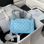 chanel a01113 flap handbag classic bag lambskin lake blue silver 002 luxibags.ru .jpg