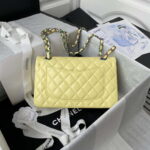 chanel a01113 flap handbag classic bag yellow lambskin with blue hardware 002 luxibags.ru .jpg