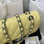 chanel a01113 flap handbag classic bag yellow lambskin with blue hardware 006 luxibags.ru .jpg