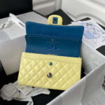 chanel a01113 flap handbag classic bag yellow lambskin with blue hardware 007 luxibags.ru .jpg